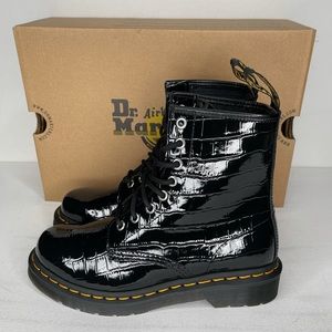 Dr. Martens Croc Embossed Patent Leather Boots